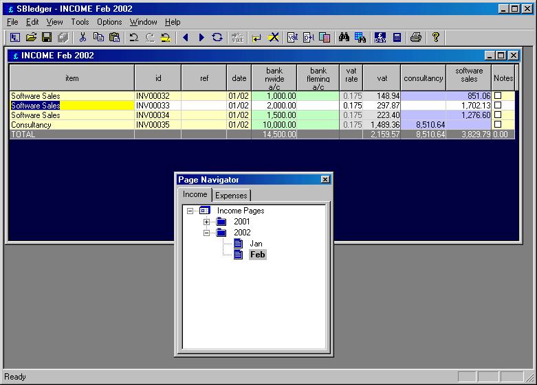 Screenshot of SBledger v 1.00 r 2.1